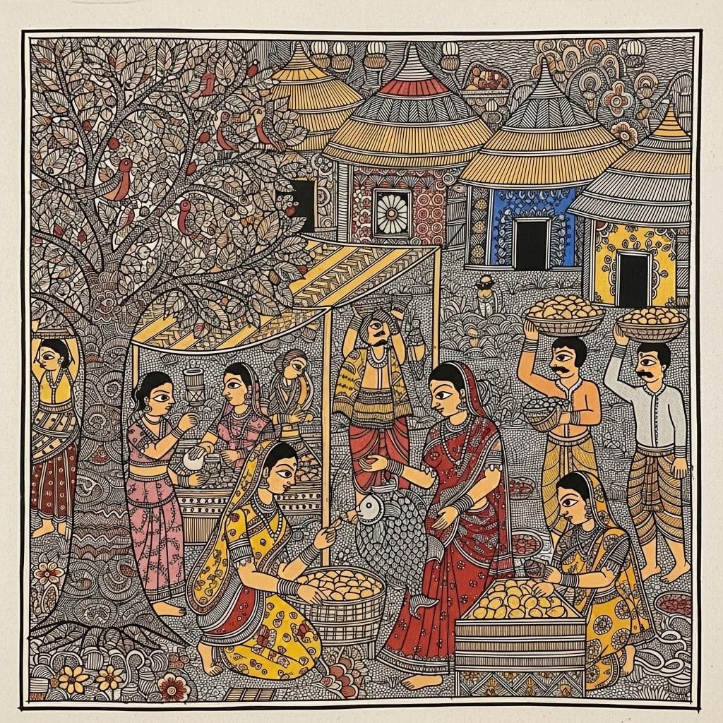 Madhubani painting — Tree of Life