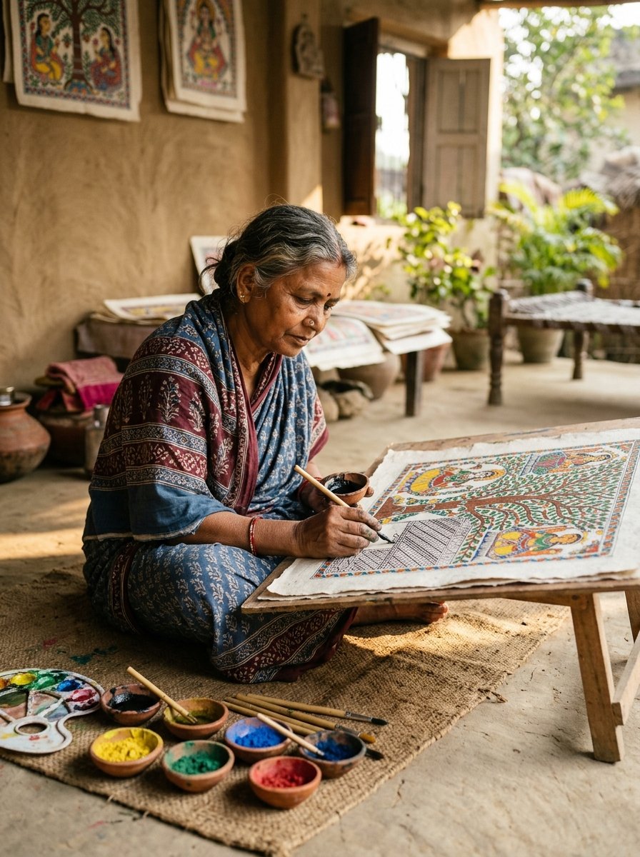 Mithila volunteers at work